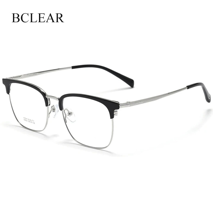 Bclear Unisex Full Rim Square Brow Line Titanium Eyeglasses 16059