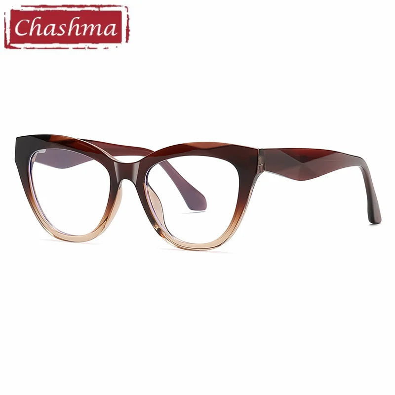 Chashma Ochki Women's Full Rim Square Cat Eye Tr 90 Alloy Eyeglasses 881080