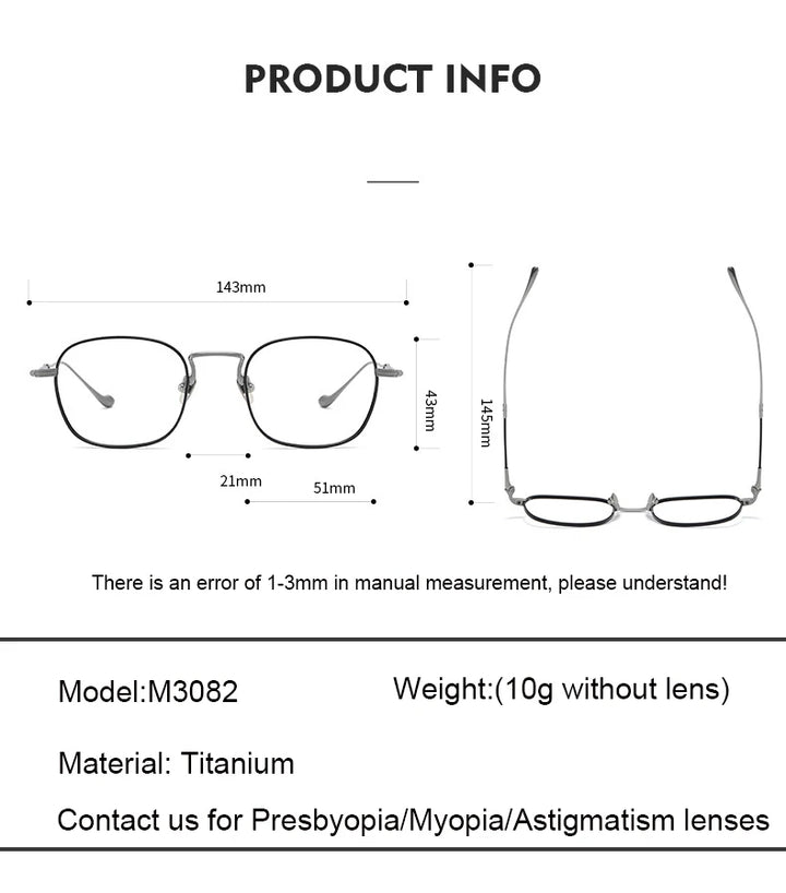 Aimee Unisex Full Rim Square Oval Titanium Eyeglasses 3082 Full Rim Aimee   