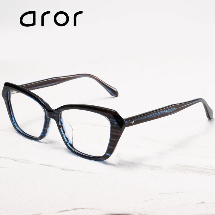 Aror Unisex Full Rim Square Cat Eye Acetate Eyeglasses 49871