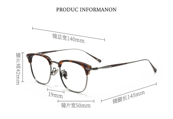 Black Mask Unisex Full RIm Square Titanium Acetate Eyeglasses 380901