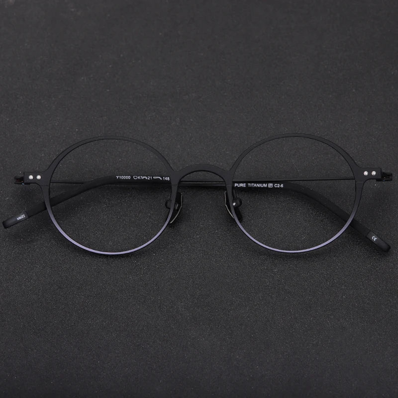 Muzz 10000 unisex round two-tone titanium prescription eyeglasses — view 4