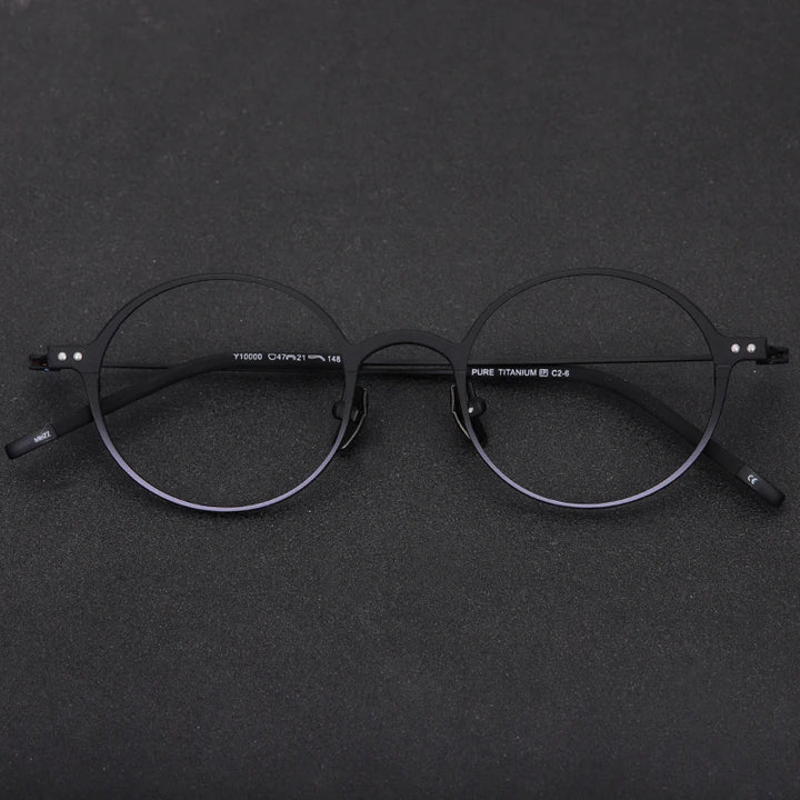 Muzz 10000 unisex round two-tone titanium prescription eyeglasses — view 4