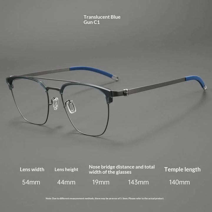 Aror Full Rim 212320 Men’s Double Bridge Screwless Titanium Frames FuzWeb