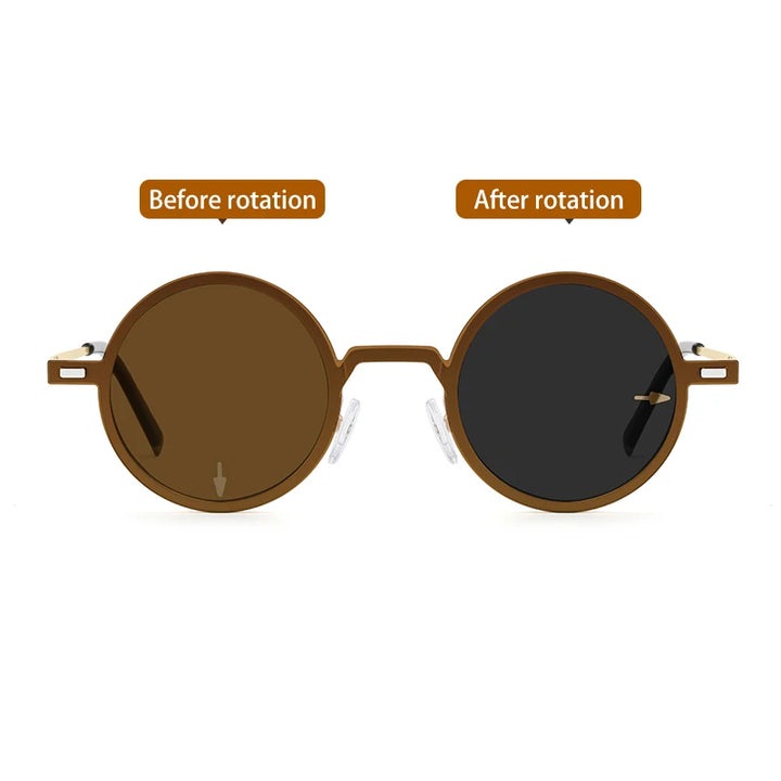 Vicky Women's Full Rim Round Steel Myopic Reading Glasses Clip On Sunglasses 520436