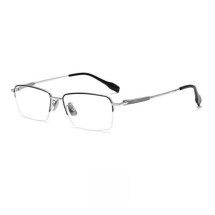 Yimaruili Women's Semi Rim Square Titanium Eyeglasses 21137