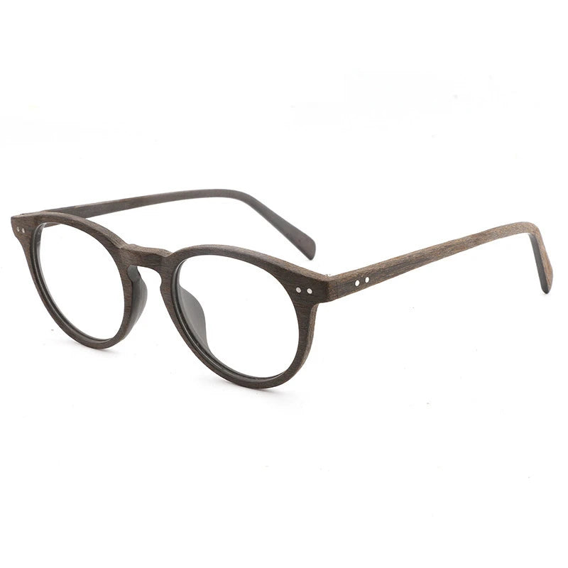 Cubojue Unisex Full Rim Oval Acetate Reading Glasses 48021 Reading Glasses Cubojue brown 0 