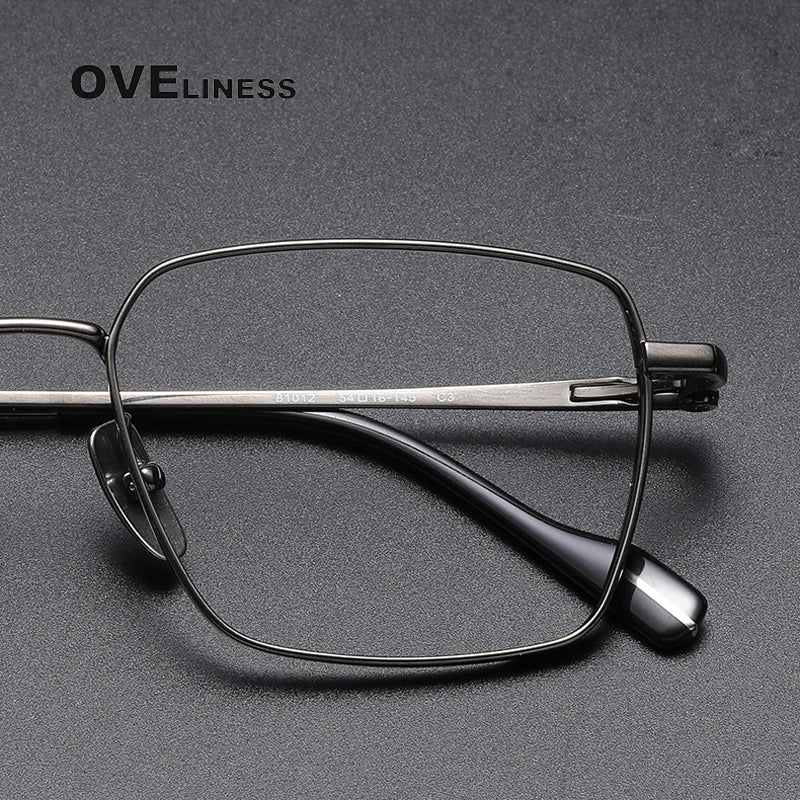 Oveliness Unisex Full Rim Square Titanium Eyeglasses 81012 Full Rim Oveliness   