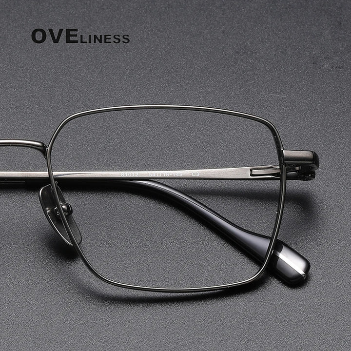 Oveliness Unisex Full Rim Square Titanium Eyeglasses 81012 Full Rim Oveliness   