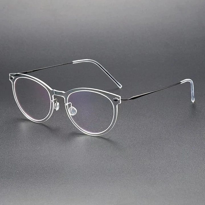 Bobbie Unisex Full Rim Round Titanium Eyeglasses 6517