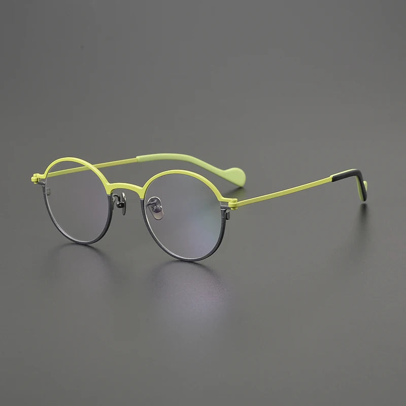 Hewei Women's Full Rim Small Round Titanium Eyeglasses 914139
