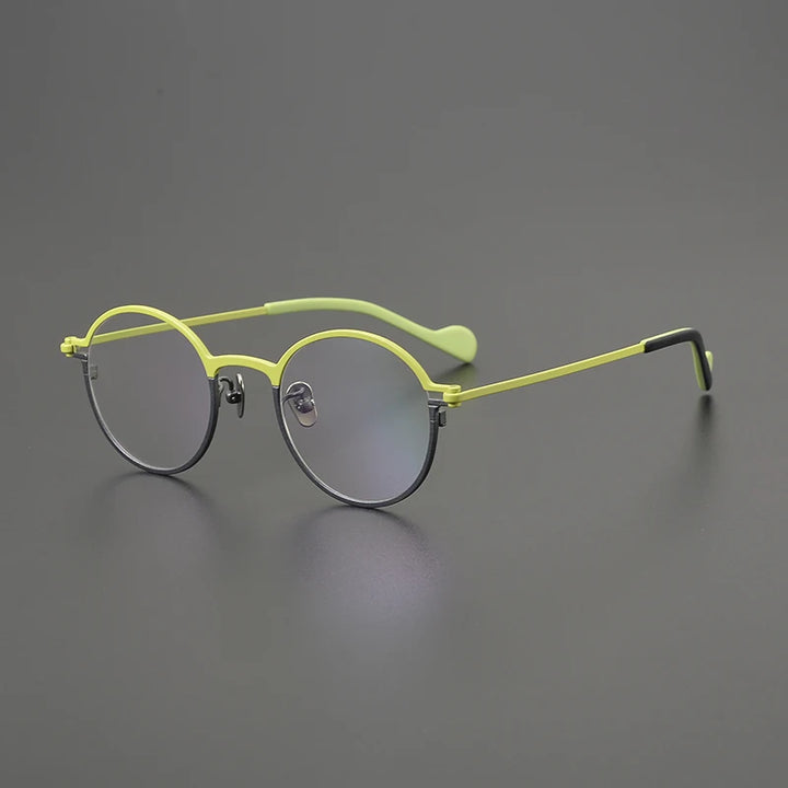 Hewei Women's Full Rim Small Round Titanium Eyeglasses 914139