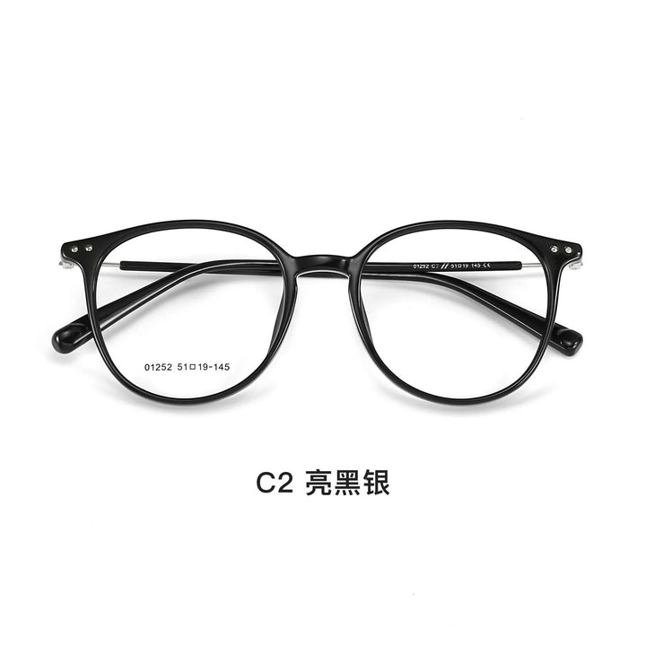 Yimaruil Unisex Full Rim Square Tr 90 Eyeglasses  01252 Full Rim Yimaruili Eyeglasses Black Silver  