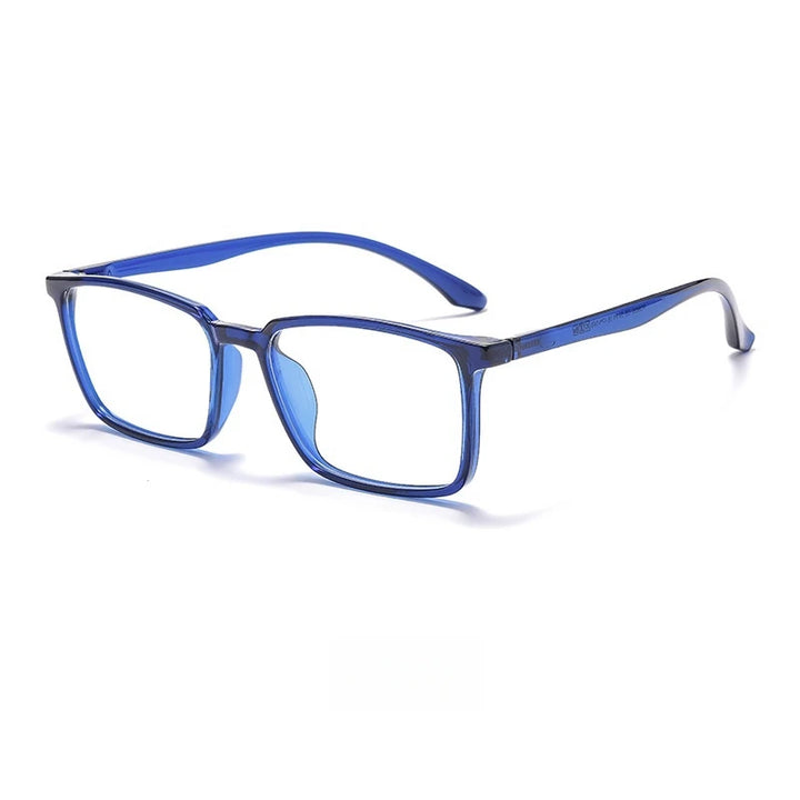 Yimaruili Women's Full Rim Square Tr 90 Eyeglasses 46620 Full Rim Yimaruili Eyeglasses Transparent Blue