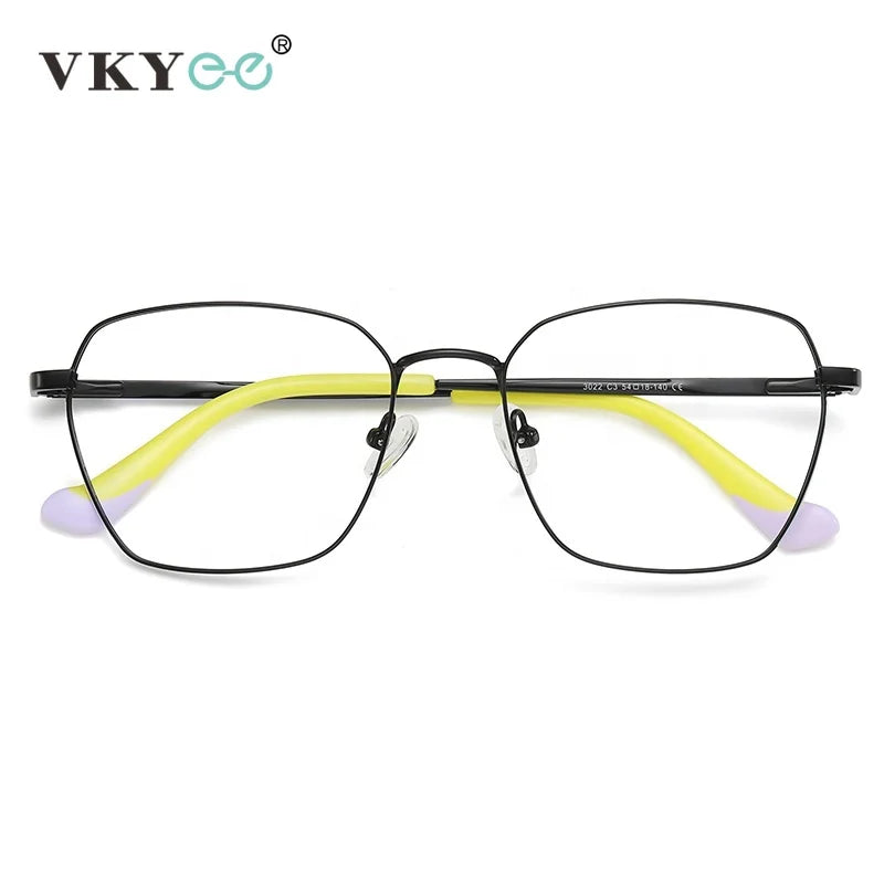 Vicky Unisex Full Rim Square Stainless Steel Acetate Reading Glasses 3022 Reading Glasses Vicky black-yellow 0 