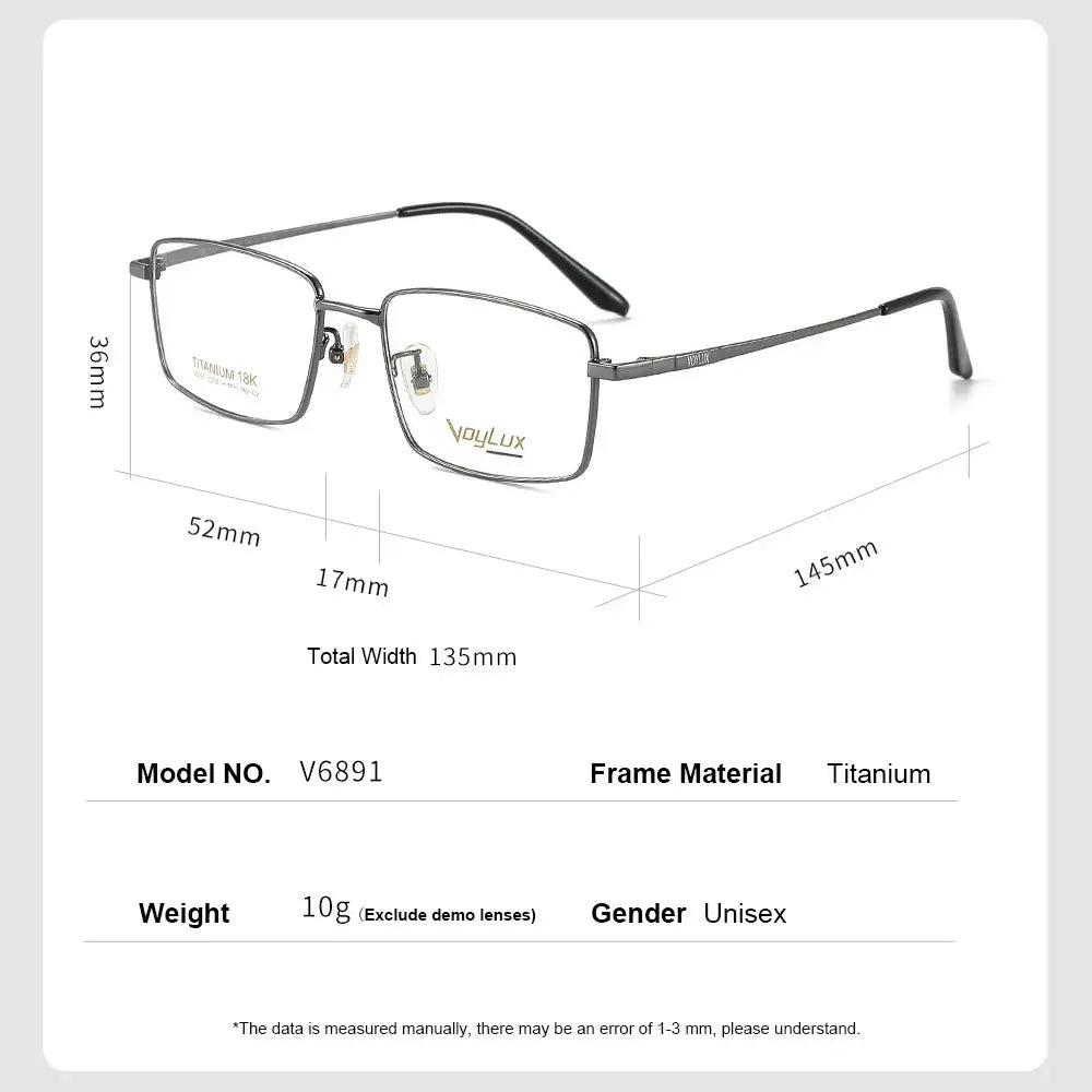 Gmei 689122 Women's Full Rim Square Titanium Frames FuzWeb