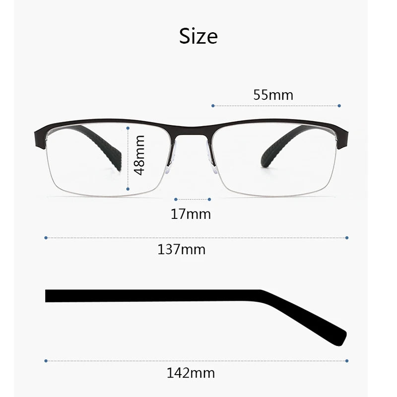 Hdcrafter Women's Semi Rim Square Alloy Tr 90 Eyeglasses 9165