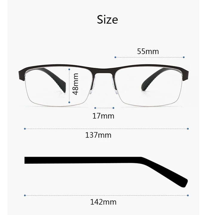 Hdcrafter Women's Semi Rim Square Alloy Tr 90 Eyeglasses 9165