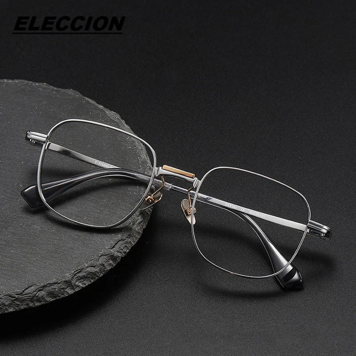 Eleccion Unisex Full Rim Square Titanium Eyeglasses 3151