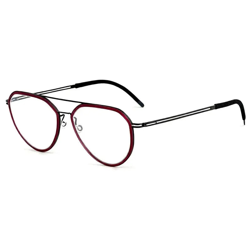 Aimee Women's Full Rim Oval Double Bridge Titanium Eyeglasses 472481 FuzWeb