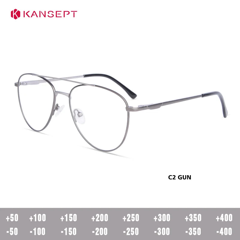 Kansept Unisex Full Rim Oval Double Bridge Alloy Reading Glasses 72504