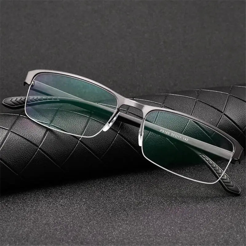 Hdcrafter Women's Semi-Rimless Rectangle Alloy Frames 916500 FuzWeb