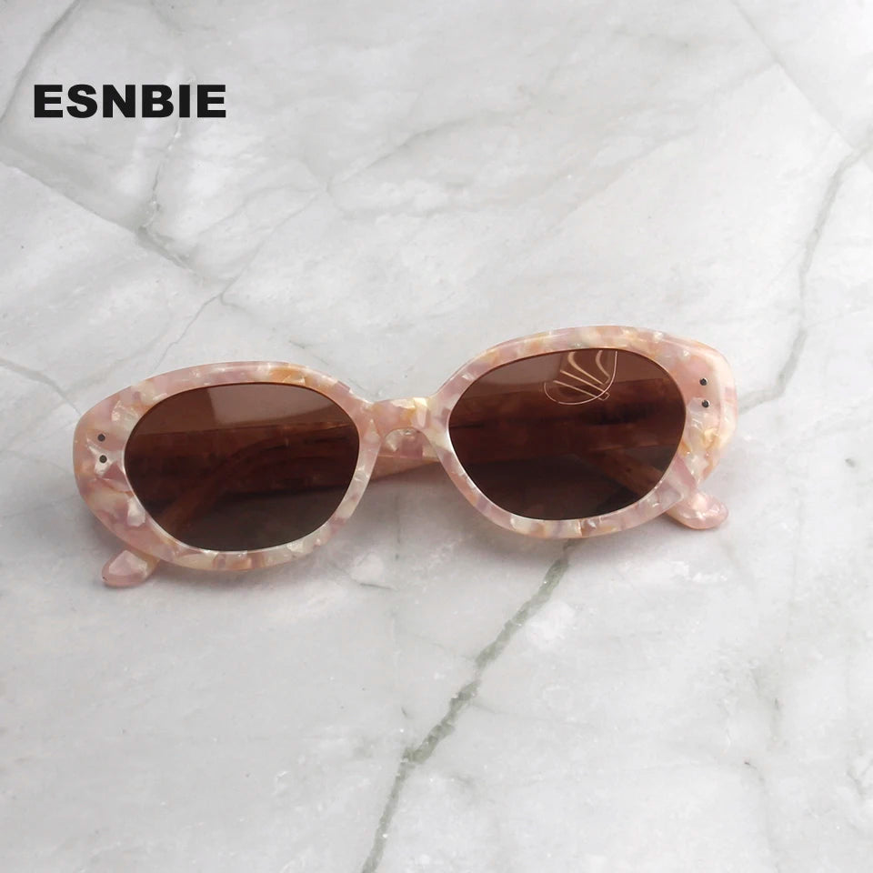 Esnbie Women's Full Rim Oval Rectangle Tac Acetate Sunglasses 471252