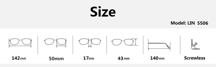 Aimee Unisex Full Rim Square Screwless Titanium Eyeglasses 45506