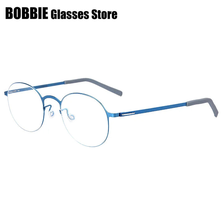 Bobbie Women's Full Rim Round Screwless Titanium Eyeglasses 688083