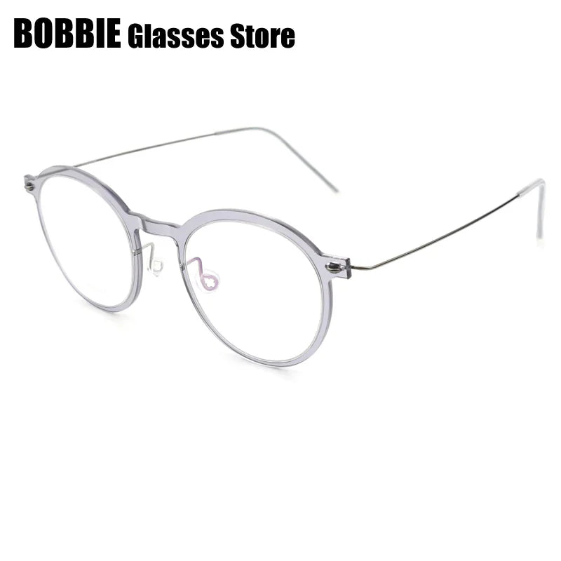 Bobbie Unisex Full Rim Round Titanium Acetate Eyeglasses 636586