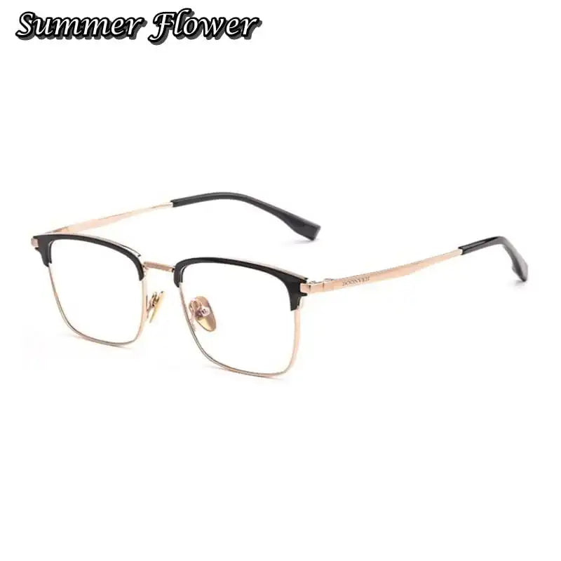 Summer Flower Men's Full Rim Square Titanium Eyeglasses 70104