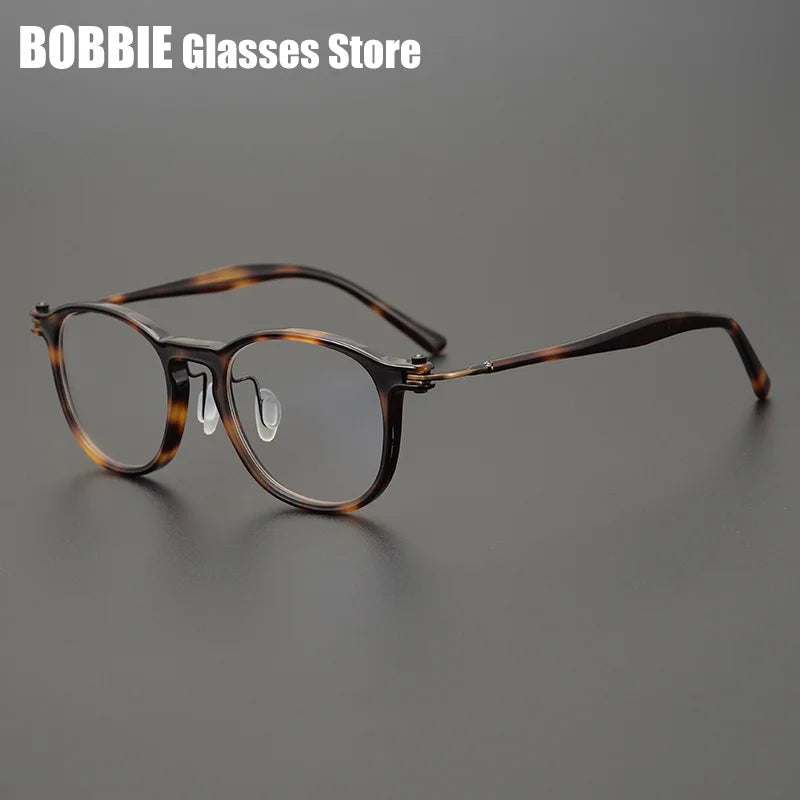 Bobbie Unisex Full Rim Round Square Titanium Acetate Eyeglasses 935885