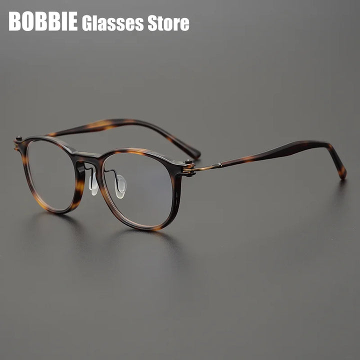Bobbie Unisex Full Rim Round Square Titanium Acetate Eyeglasses 935885