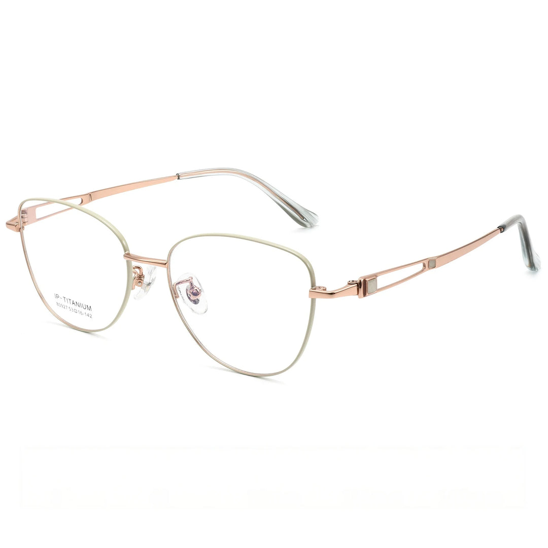 Yimaruili Unisex Full Rim Cat-Eye Pure Titanium Eyeglasses 80927 — view 6 | Yimaruili at FuzWeb
