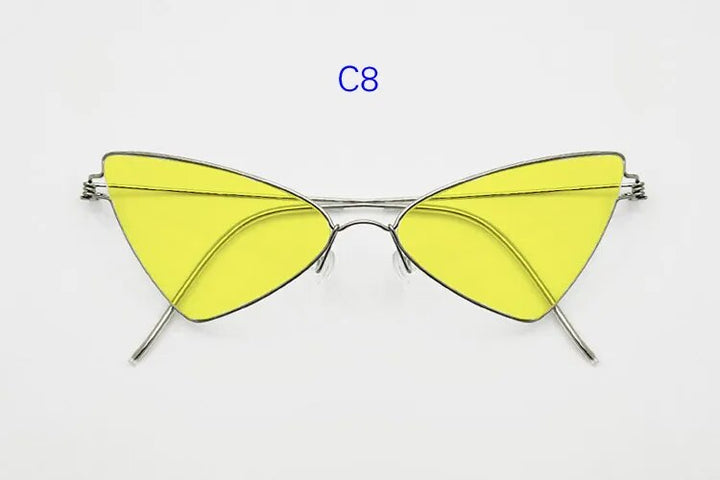 Yuujo Women's Full Rim Cat Eye Stainless Steel Polarized Sunglasses 6340 Sunglasses Yujo C8 China 