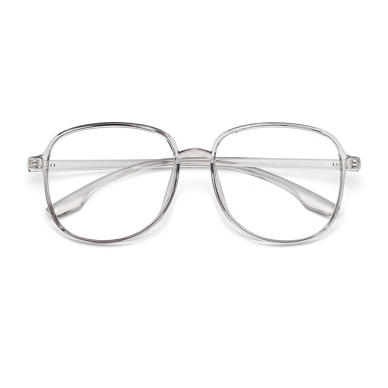 KatKani Unisex Full Rim Round Square Tr 90 Eyeglasses D151 Full Rim KatKani Eyeglasses Transparent Gray  
