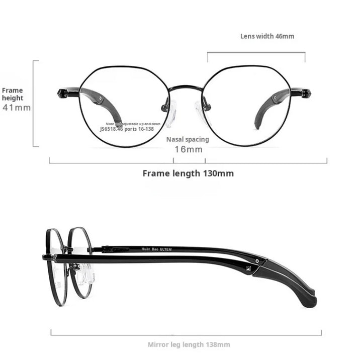 Xbora Unisex Youth's Full Rim Flat Top Oval Tr 90 Alloy Eyeglasses 6518