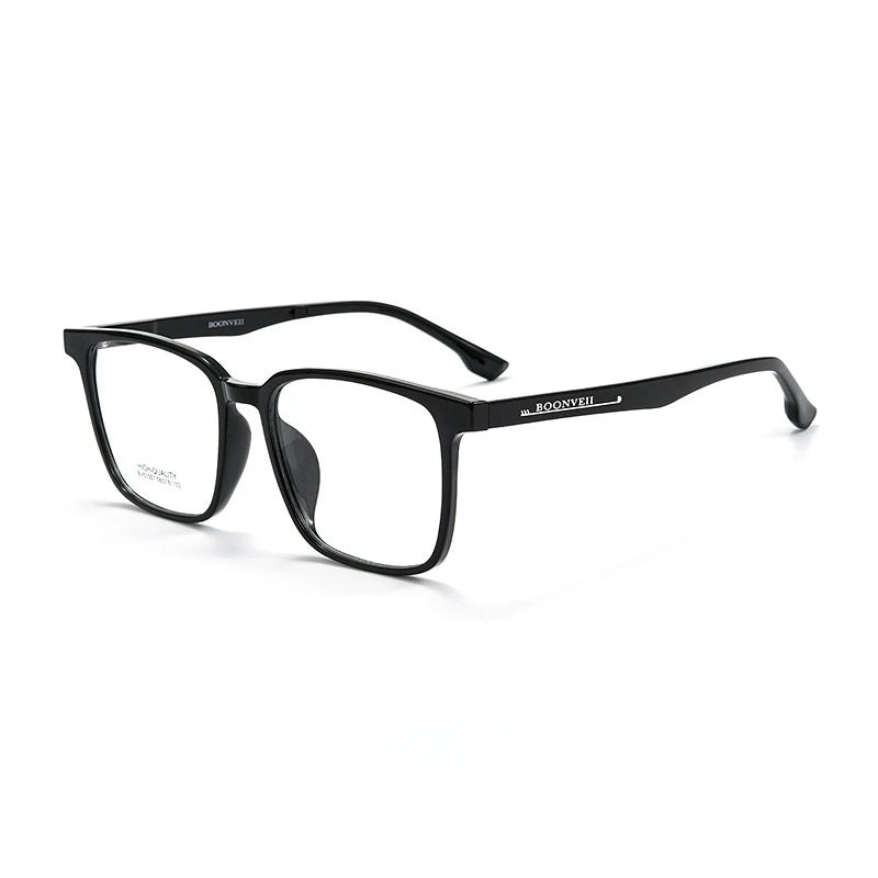 Yimaruili Men's Full Rim Big Square Tr 90 Eyeglasses 51007 Full Rim Yimaruili Eyeglasses Black  