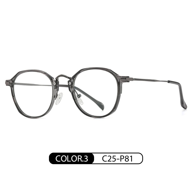 Gmei Women's Full Rim Polygon Round Tr 90 Alloy Eyeglasses 61847