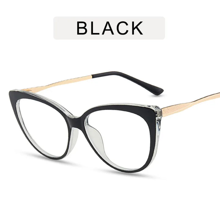 Zirosat Women's Full Rim Oval Cat Eye Tr 90 Alloy Eyeglasses 55018