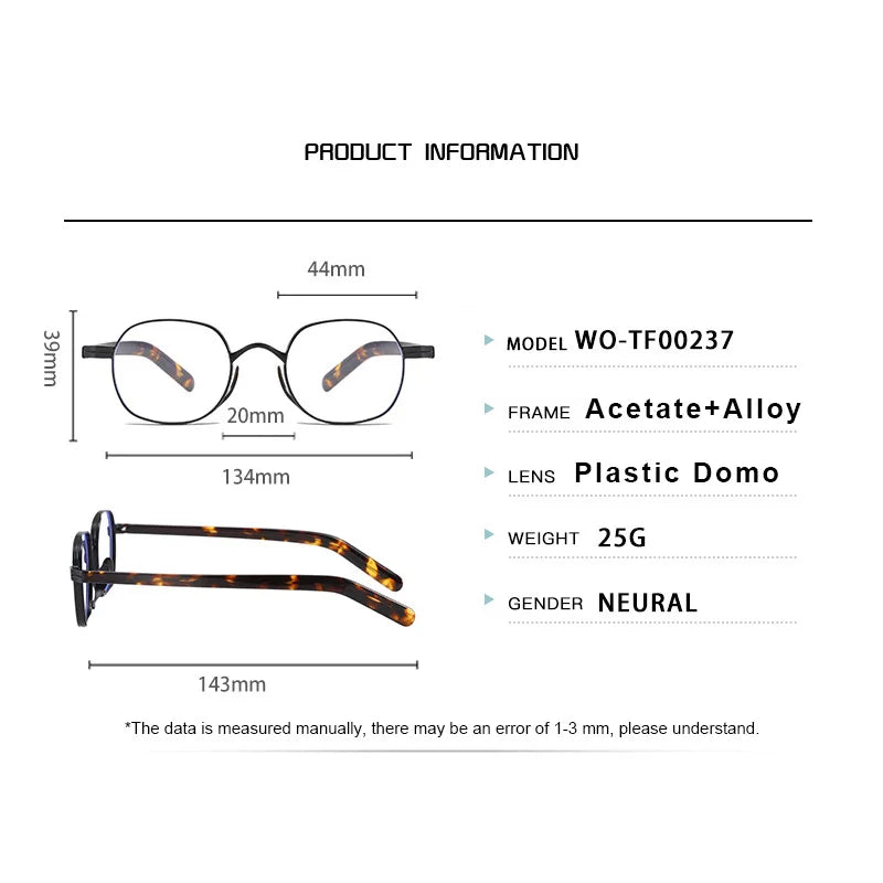 Gmei Optical WO-TF00237 women's round alloy prescription eyeglasses — view 2