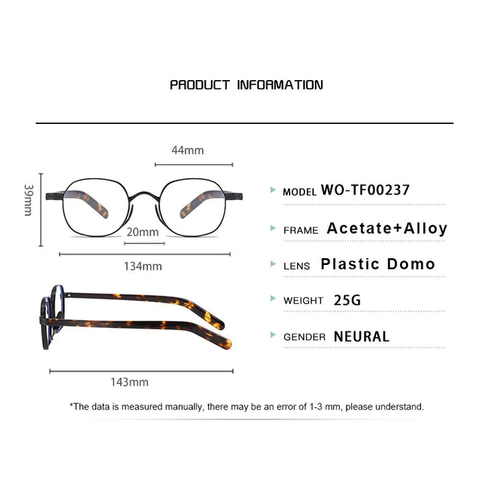 Gmei Optical WO-TF00237 women's round alloy prescription eyeglasses — view 2