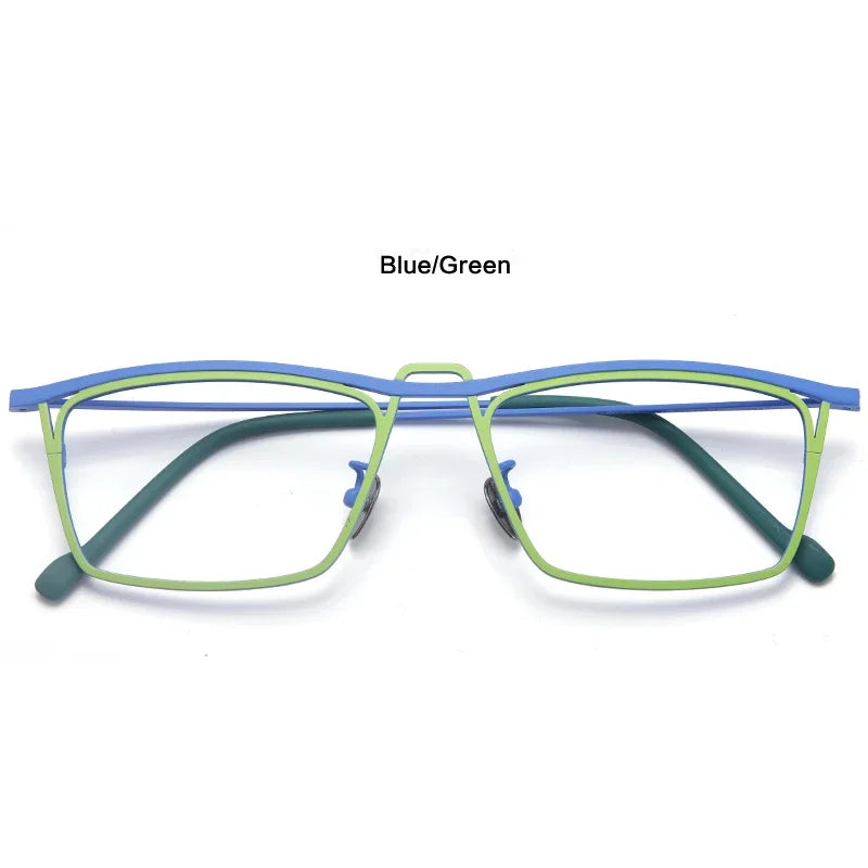 Aror Unisex Full Rim Square Double Bridge Titanium Eyeglasses 445418 Full Rim Aror C2