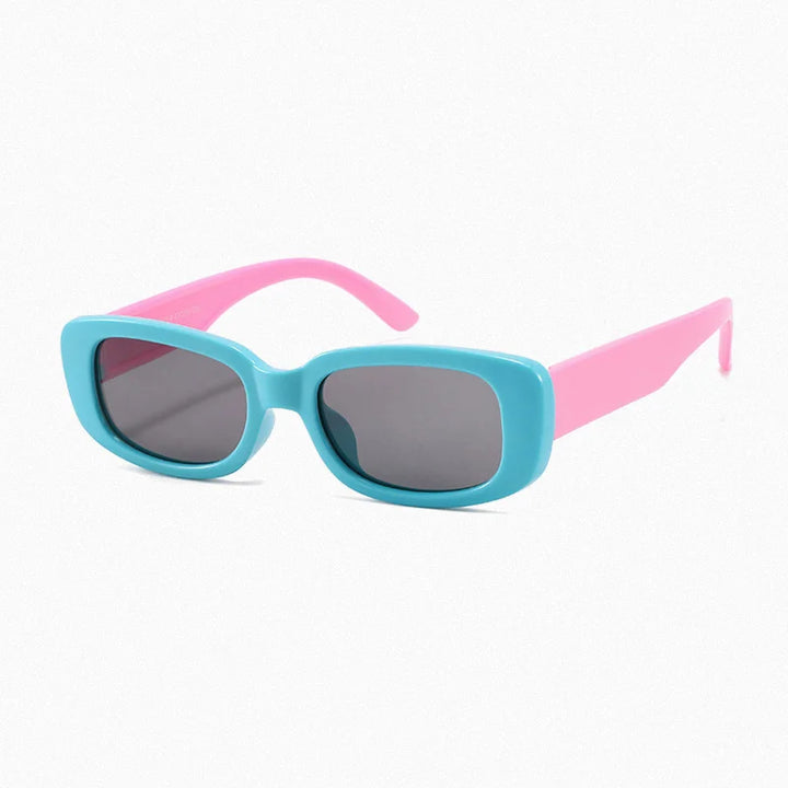 Ralferty Unisex Youth's Full Rim Rectangle Acetate Polarized Sunglasses R842 Sunglasses Ralferty C27LakeBlue-Pink As picture 