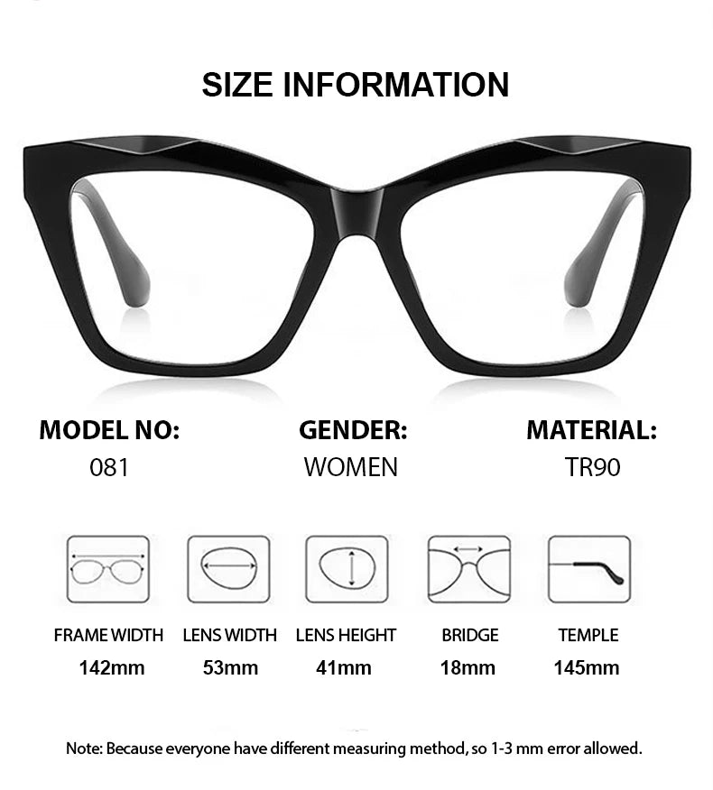 Chashma Ochki Women's Full Rim Square Cat Eye Tr 90 Eyeglasses 881081