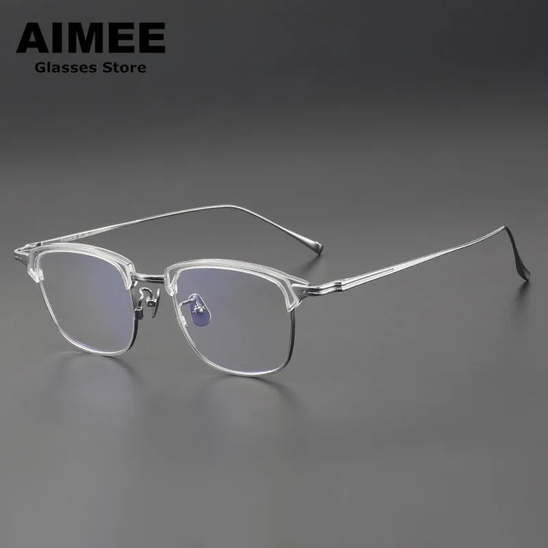 Aimee Unisex Full Rim Big Square Titanium Acetate Eyeglasses 111026 Full Rim Aimee   