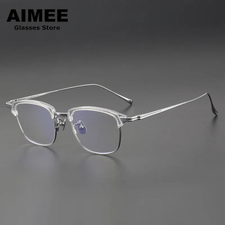 Aimee Unisex Full Rim Big Square Titanium Acetate Eyeglasses 111026 Full Rim Aimee   