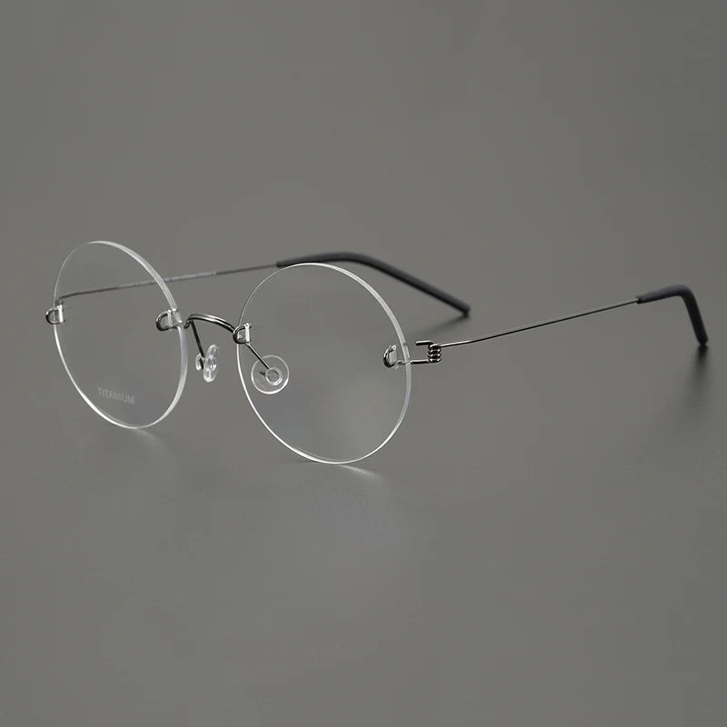 Bobbie Women's Rimless Round Screwless Titanium Eyeglasses 963356