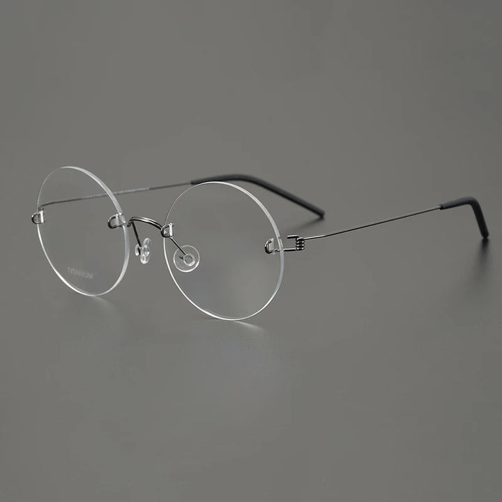Bobbie Women's Rimless Round Screwless Titanium Eyeglasses 963356
