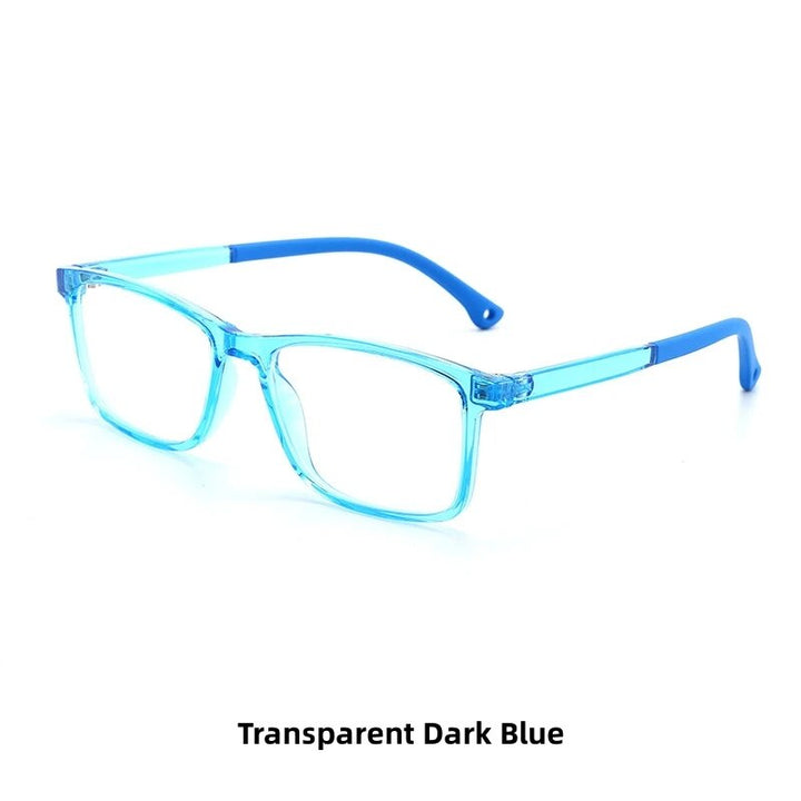 KatKani Children's Unisex Full Rim Square Tr 90 Eyeglasses F8500 Full Rim KatKani Eyeglasses Dark Blue  